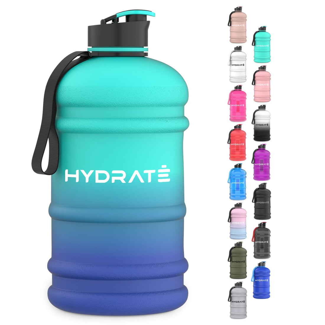 HYDRATE XL Jug 2.2 Litre Water Bottle - BPA Free, Flip Cap, Ideal for Gym - Colour Options (Blue Lagoon)