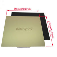 Befenybay Flexible Removable PEI Metal Sheet Bed Magnetic Heated Bed Build Surface Size 310x310mm for Creality CR-10 3D Printer (310x310mm)