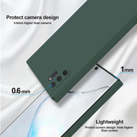 GiiYoon Silicone Case Compatible with Samsung Galaxy Note 10 Plus, Full Body Silky Soft Touch Phone Case with Camera Protection, Shockproof Cover with Microfiber Lining, Green