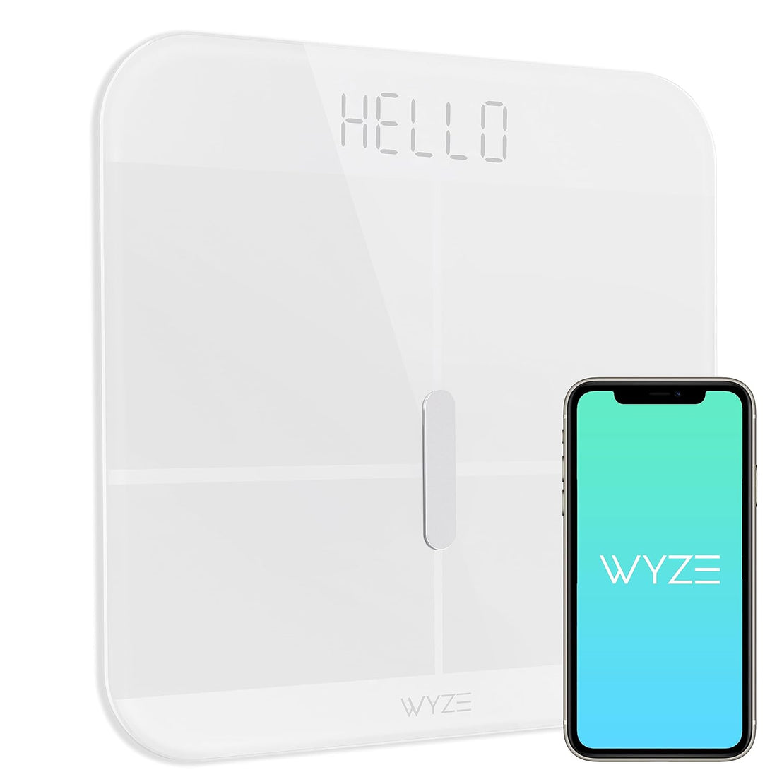 WYZE Smart Scale X for Body Weight, Digital Bathroom Scale for BMI, Body Fat, Water and Muscle, Heart Rate Monitor, Body Composition Analyzer for People, Baby, Pet, 400 lb, White