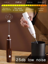 LANOOPITY Milk Frother Handheld, Handheld Electric Stirrer Foam Maker Whisk with USB Rechargeable 3 Speeds, Mini Milk Foamer for Coffee Latte, Cappuccino, Frappe, Matcha, Hot Chocolate - Dark Brown