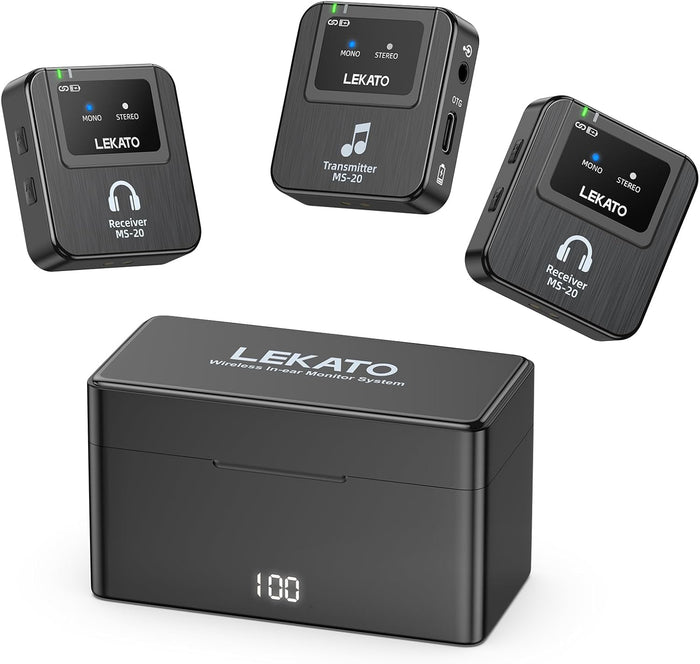 LEKATO Wireless in-Ear Monitor MS-20 Charging – Front View