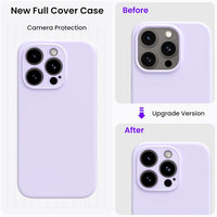 ORNARTO Designed for iPhone 15 Ultra Case with 2X Screen Protector, Liquid Silicone Gel Rubber Cover [Camera Protection + Soft Microfiber Lining], Shockproof Protective Phone Case 6.7 Inch-Purple