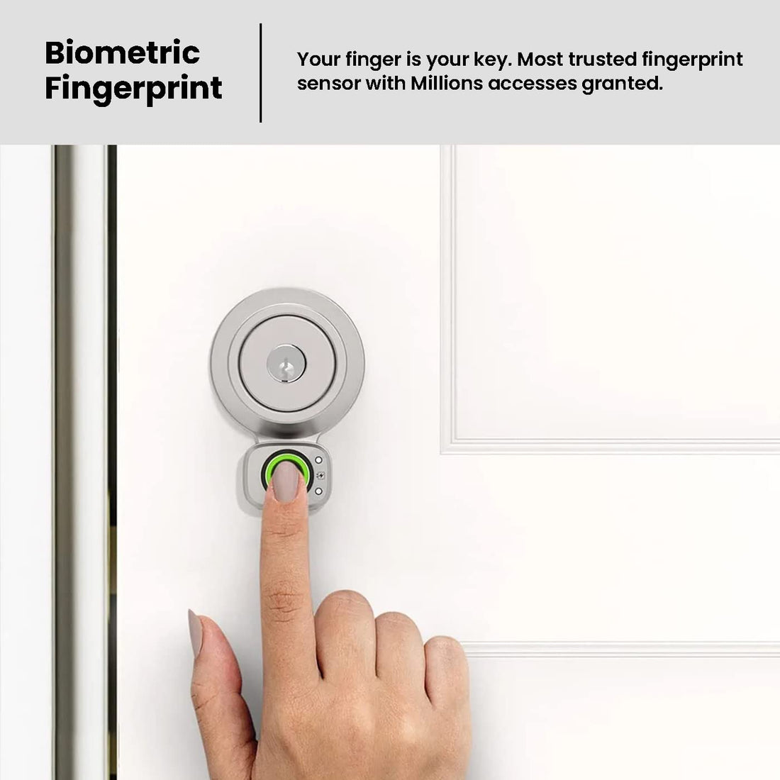 Lockly Access Touch, 3D Biometric Fingerprint Sensor, Retrofit Smart Lock, Turn Any Deadbolt Into a Smart Lock (Satin Nickel)
