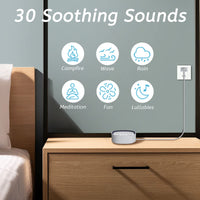 Sleepbox Sleep White Noise Sound Machines with 30 Soothing Sounds 3.5 mm Headphone Jack 5 Timer Settings and 32 Precise Volume Compact Design Ideal Gift for Home Office Travel