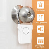 Elebinke Door and Window Alarm, Door/Window Sensor with 120db Alarm Audible up to 500 Ft (150M) Touching Vibration Triggered Security Alarm for Travel Hotel Apartment Home Security