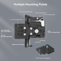 SMALLRIG Rotatable Collar Mount Plate for Canon R5 / R5 C / R6 / R6 Mark II Cameras, Horizontal-to-Vertical Mount Plate - 4300