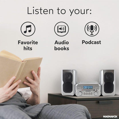 Magnavox MM435M2-SL 3-Piece Compact CD Shelf System with – In Use