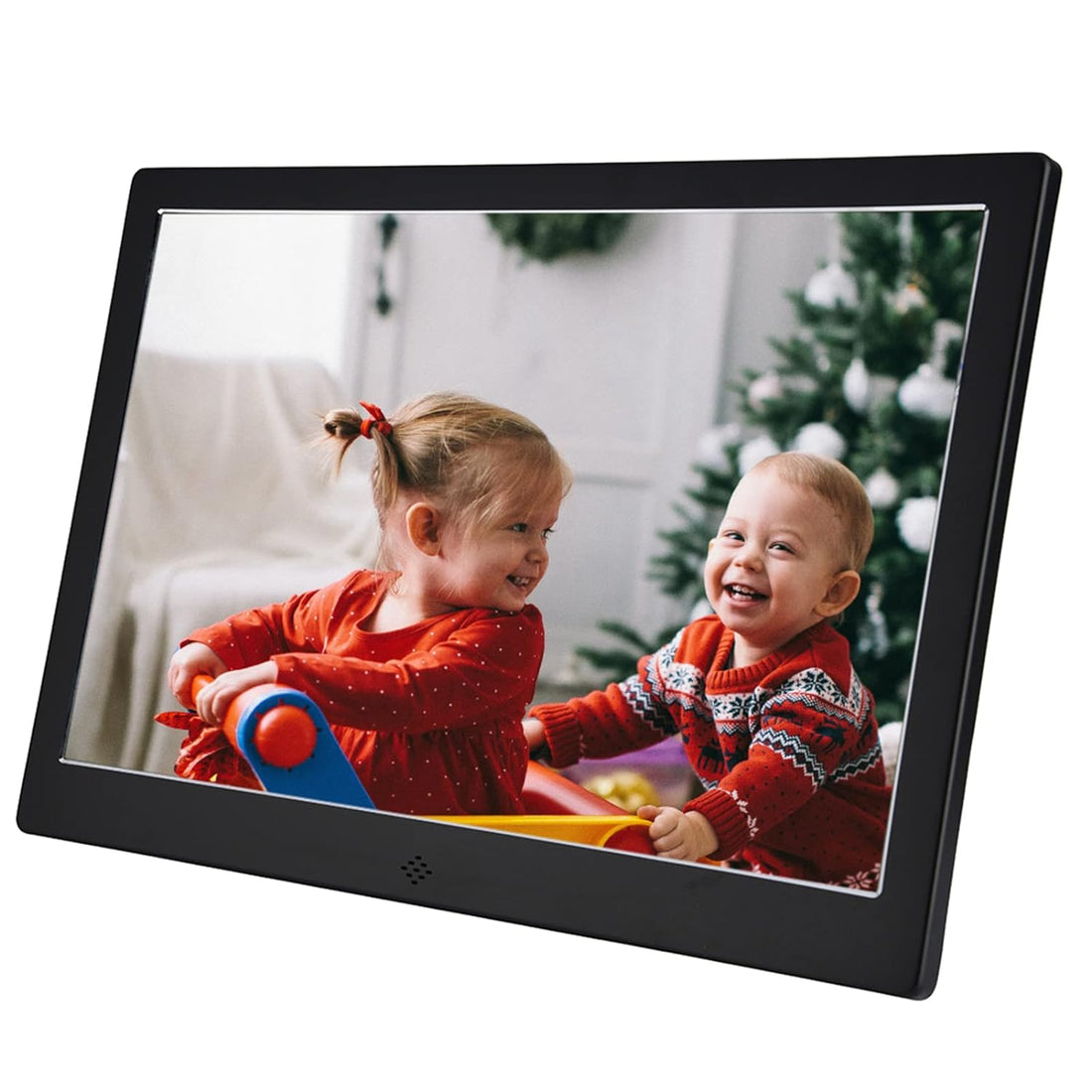 12 Inch Smart Digital Photo Frame 1280x800 TFT LED Screen, Calendar, Alarm Clock, Timing On/Off Multifunctional Digital Photo Frame for Friends and Family(Cool Black)