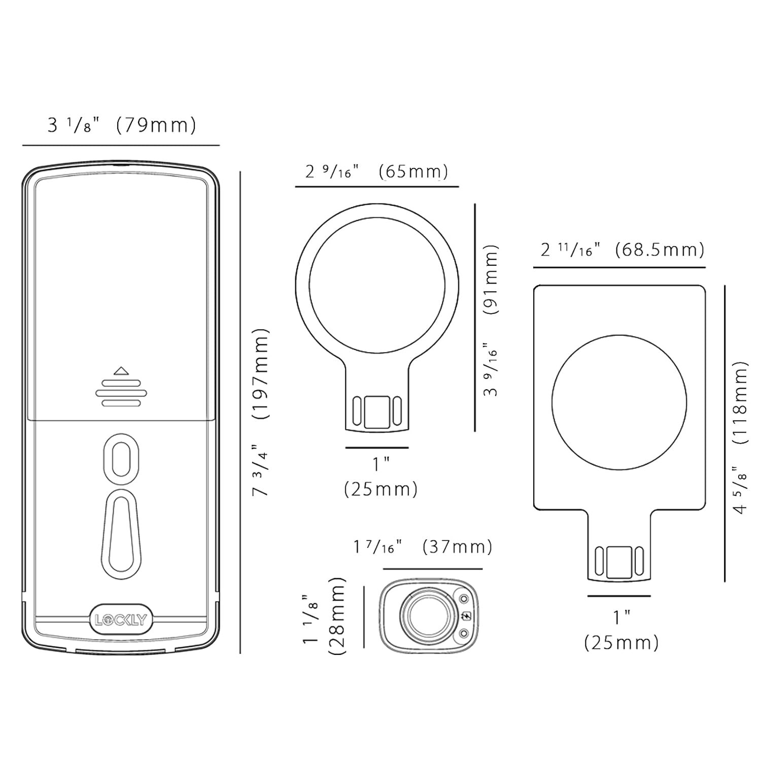 Lockly Access Touch, 3D Biometric Fingerprint Sensor, Retrofit Smart Lock, Turn Any Deadbolt Into a Smart Lock (Satin Nickel)