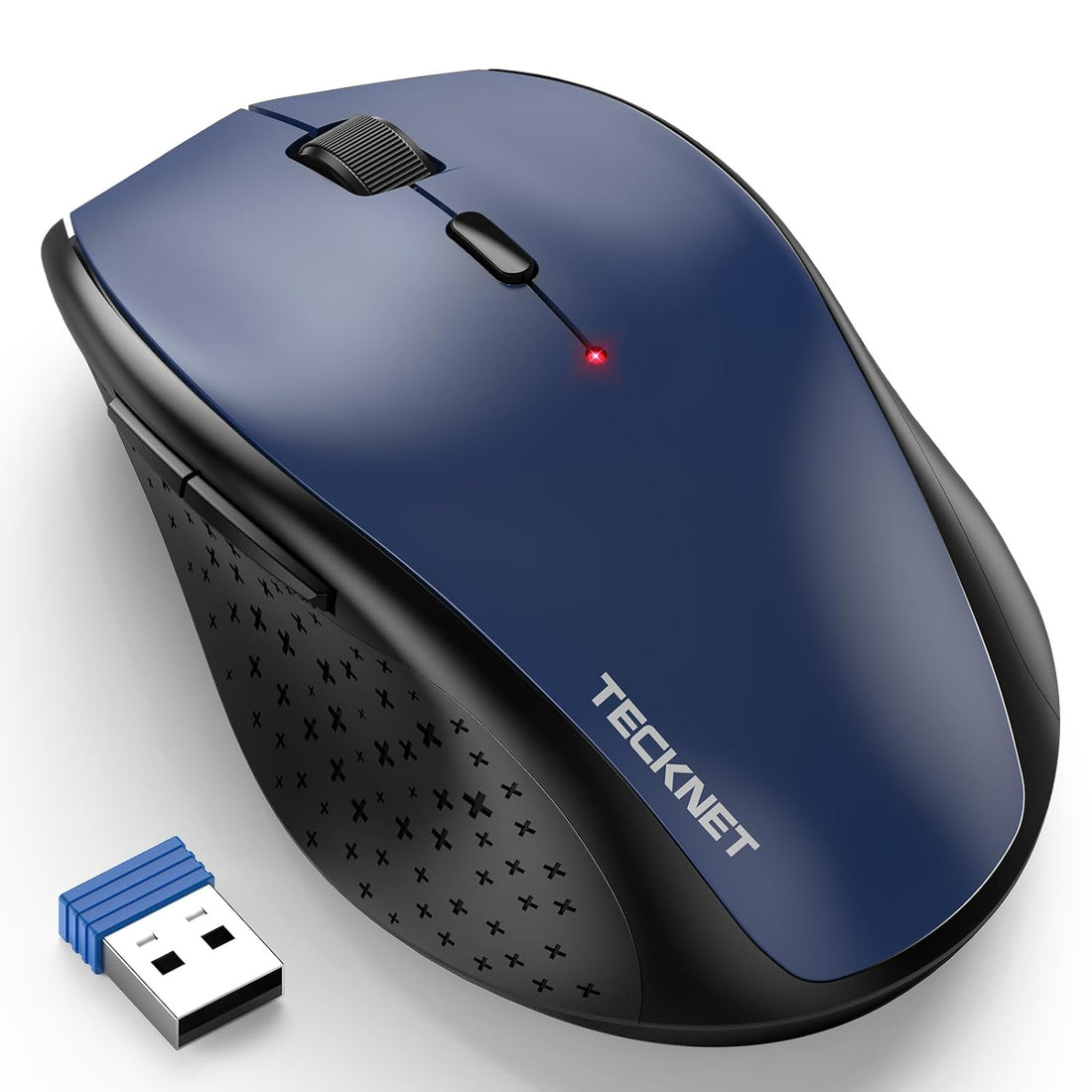 Tecknet® M002 2.4G Nano Cordless Optical Mouse - 18 Month Battery Life - Battery Level Indicator - 2.4 GHz -3 Adjustable DPI Levels: 2000/1500/1000dPi - Nano USB Wireless Receiver - Blue