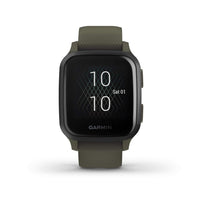 Garmin Venu Sq Music, GPS Smartwatch with Bright Touchscreen Display, Features Music and Up to 6 Days of Battery Life (Moss/Slate), Free Size
