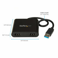 StarTech.com StarTech.com USB to Dual HDMI Adapter - 4K - External Video Card - USB to HDMI Adapter - Monitor Adapter - USB 3.0 to HDMI