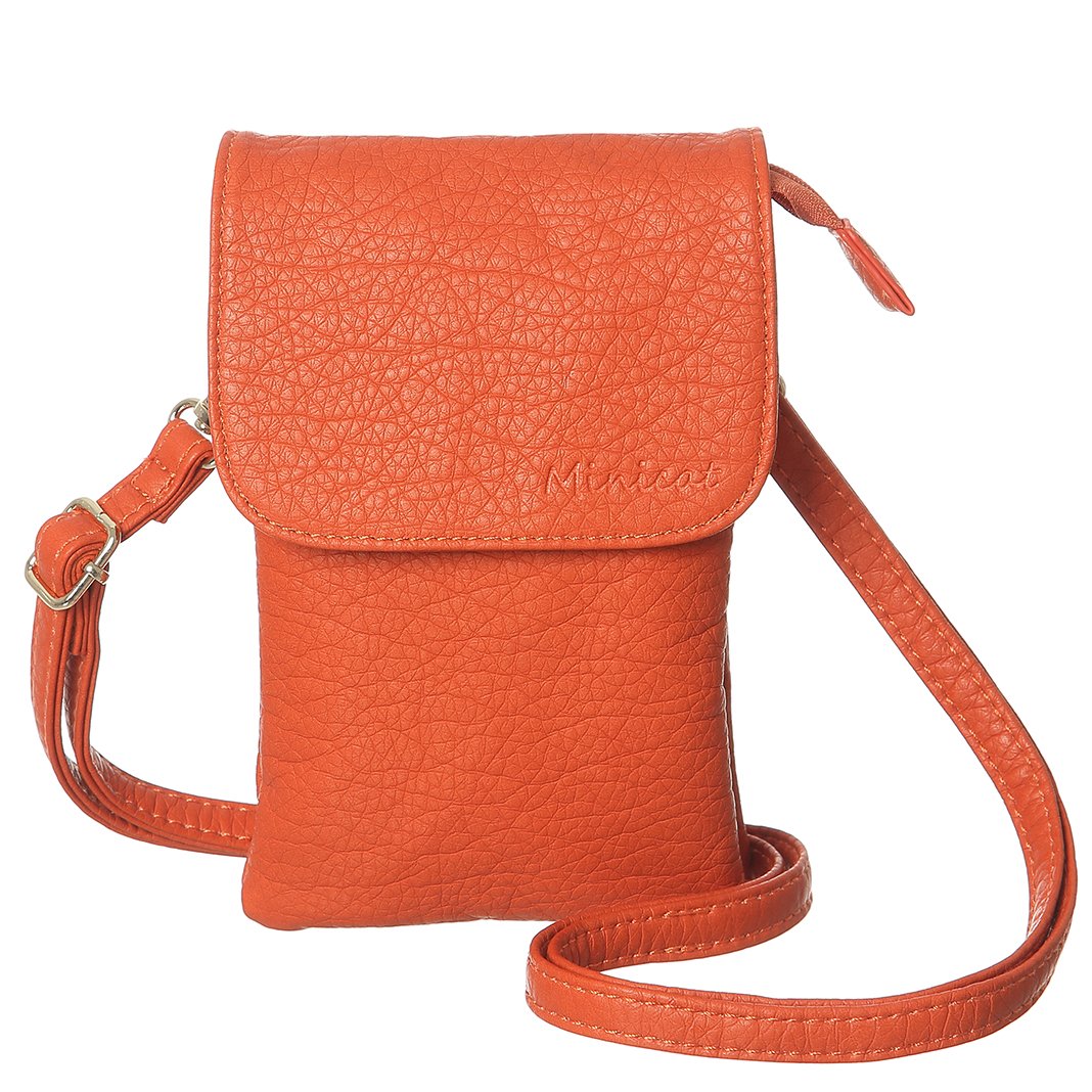 MINICAT Roomy Pockets Series Small Crossbody Bags Cell Phone Purse Wallet for Women(Orange)