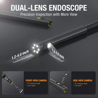 9.8Ft Dual Lens Inspection Camera, 5.5mm/0.21inch Diameter Endoscope Camera Waterproof Probe Compatible with NTS300,NTS450A,NTS500