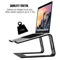 MOTEKK Laptop Stand for Desk - Sturdy Aluminum Computer Stand, Compact Laptop Riser for Desk, Detachable Laptop Holder - Portable Laptop Stand Compatible with 10 to 15.6 in Notebook Computer, Black