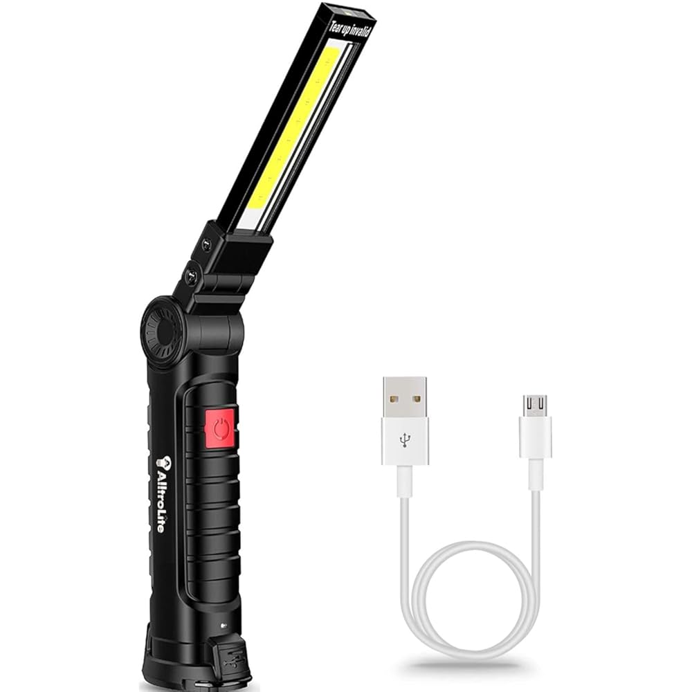 Flip Rechargeable COB LED Magnetic Flashlight & Work Light - Tested Actual True - 300 LUMENS - Flood Light Torch with Magnetic Stand for Car Repairing, Workshop, Garage, Camping, Emergency Lighting