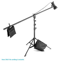 Neewer 6-Pack Heavy Duty Sandbag (Black) for Photo Studio Light Stands Boom Arms with 6-Pack Muslin Backdrop Spring Clamps Clips (Empty Sandbag)