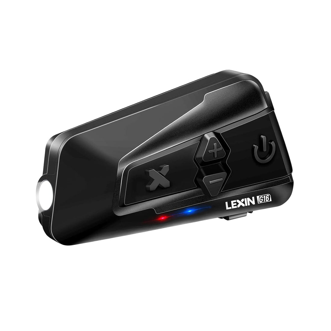 LEXIN 1pc G16 Motorcycle Bluetooth Headset with Headlamp/SOS Mode, Up to 16 Riders 2000m Group Talk Helmet Commnunication System, Motorcycle Intercom with Music Sharing/FM Radio/Universal Pairing/GPS