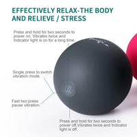 Vibrating Massage Ball 5 Speed Yoga Massage Roller with Vibration Electric Massaging Balls Deep Tissue Massager Ball Relieve Muscle Tension Pain (Gray)