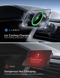 LISEN Fits for MagSafe Car Mount, Hands Free iPhone Car Holder Mount Silver
