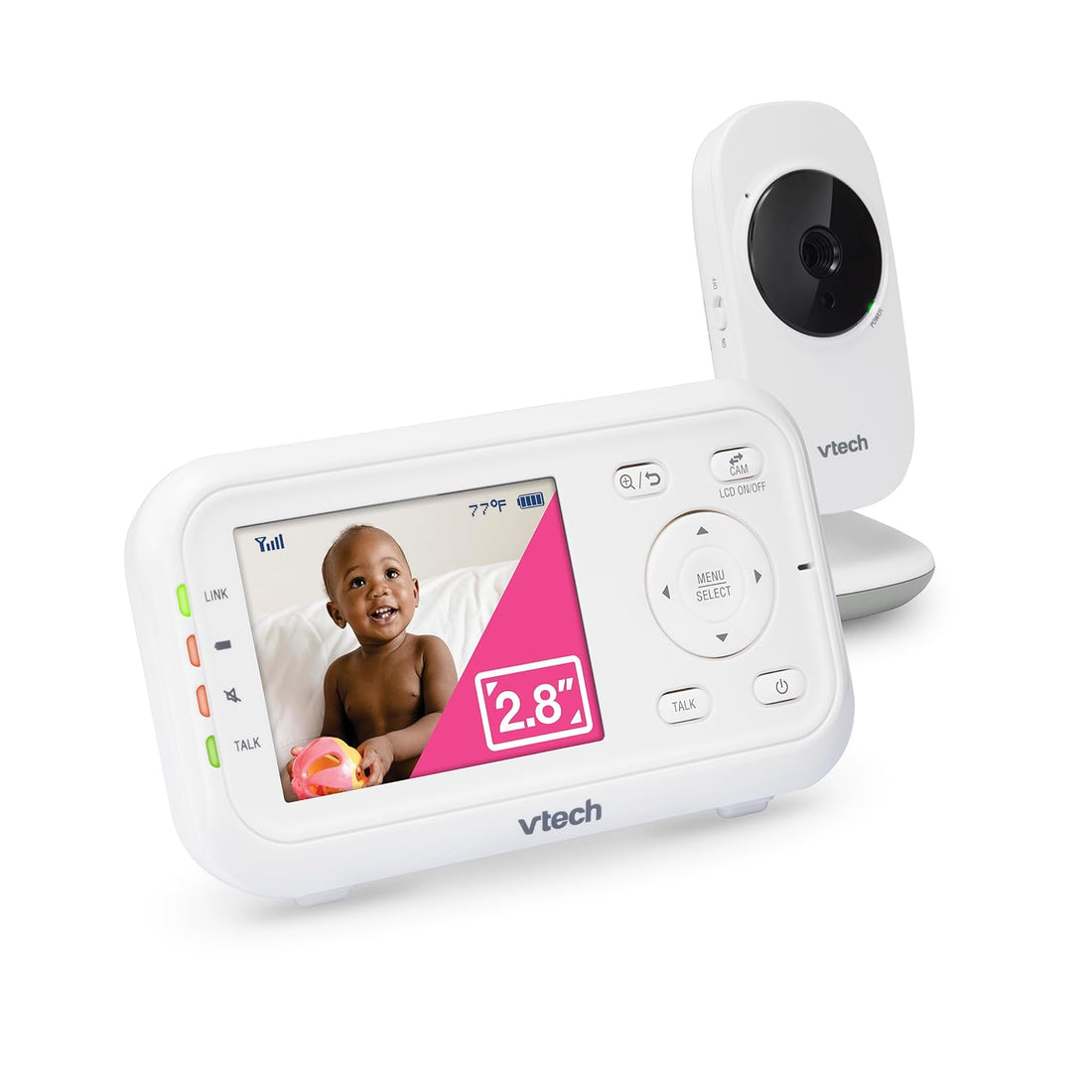 VTech VM3252 2.8? Digital Video Baby Monitor with Full-Color and Automatic Night Vision, White