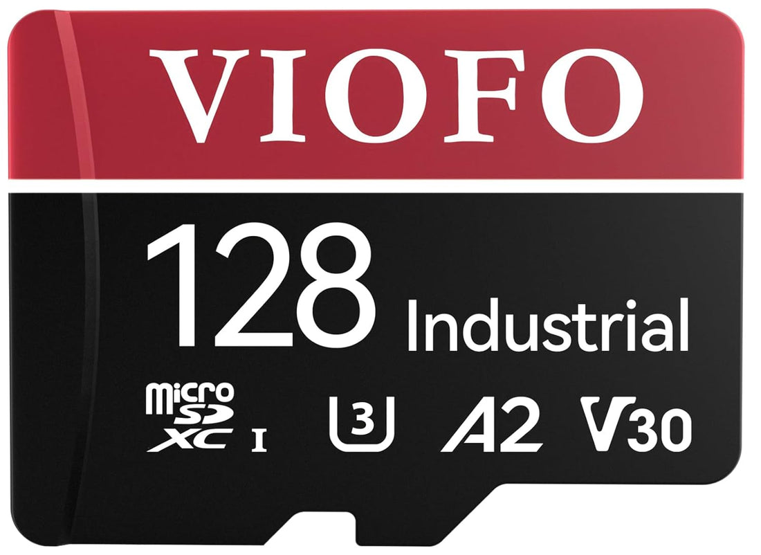 VIOFO 128GB Industrial Grade microSD Card, U3 A2 V30 High Speed Memory Card with Adapter, Support Ultra HD 4K Video Recording