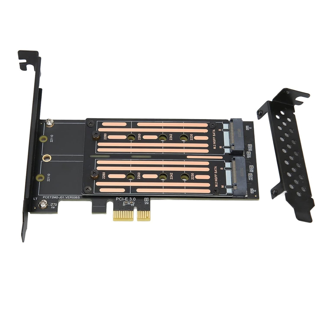 M.2 NVMe to PCIE Adapter, 6Gbps 3Gbps 1.5Gbps Dual M.2 NVMe SSD NGFF to PCIE Adapter Card for Desktop Chassis, Supported NCQ MSI, Plug and Play