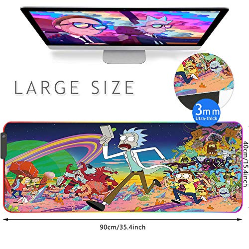 Mouse RGB: Imegny Large Extended Soft LED Mouse Mat – Front View
