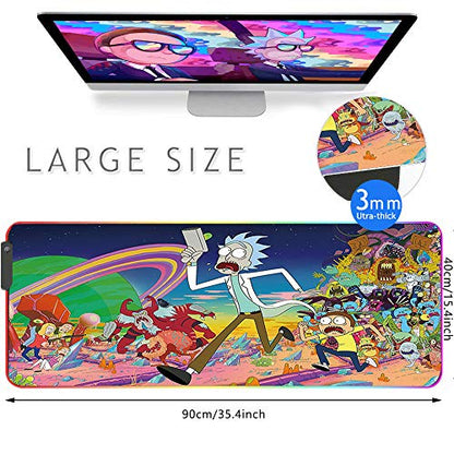 Mouse RGB: Imegny Large Extended Soft LED Mouse Mat – Front View