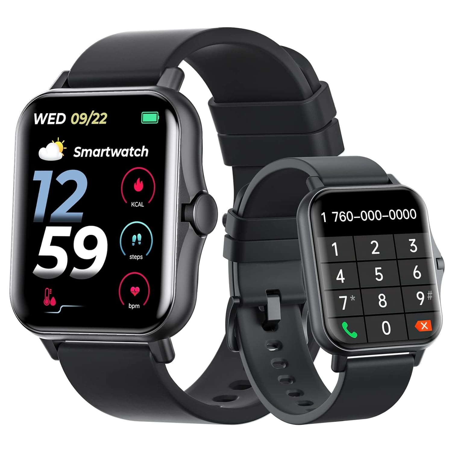 Smart Watch (Receive & Dial), 2023 Newest 1.85" TFT HD Full Circle Full Touch Screen, Smart Watch for Women Men,SmartWatchs with Fitness Tracker Call/Text/Heart Rate/AI Voice Assistant/Blood Pressure