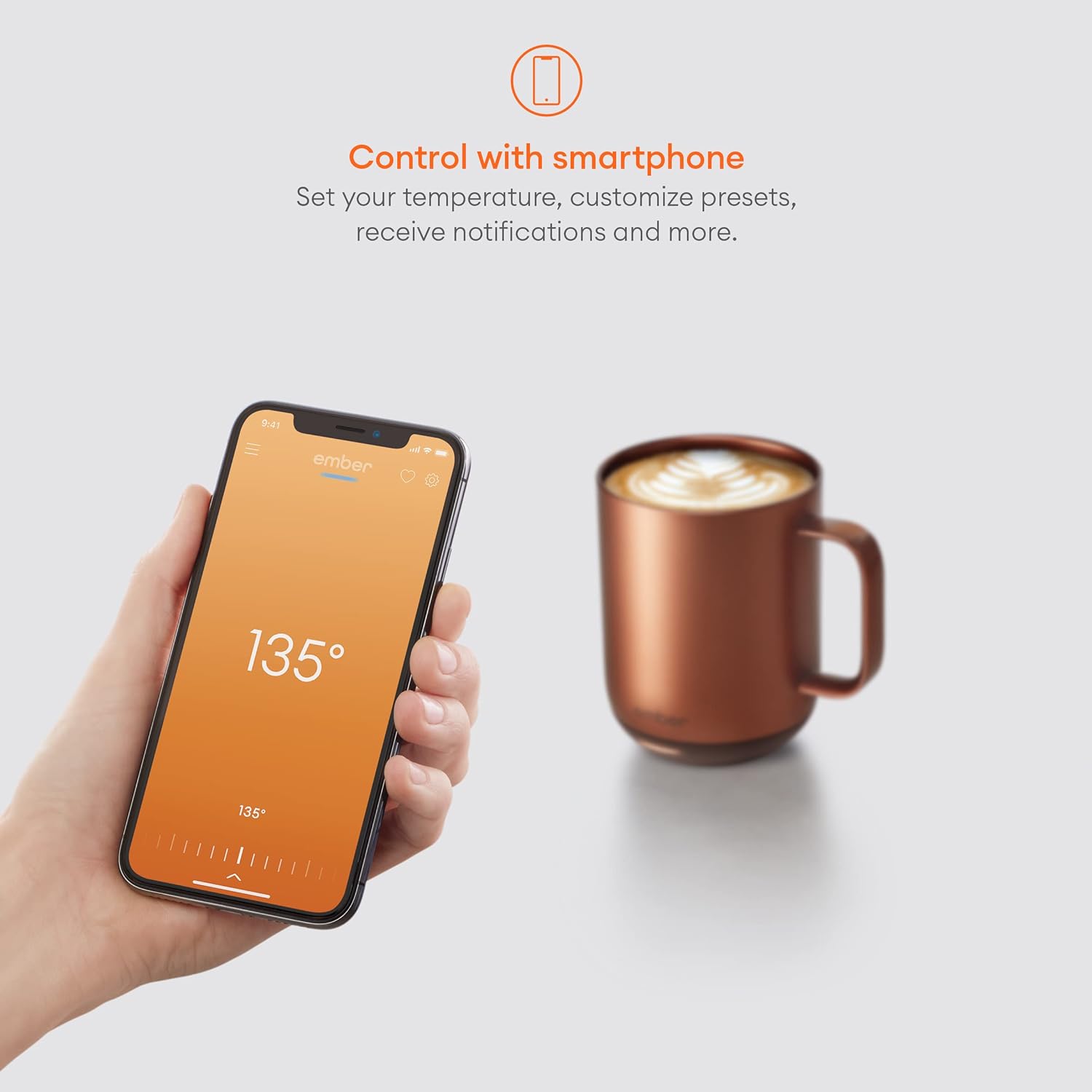 Ember Temperature Control Smart Mug 2, 14 Oz, App-Controlled Heated Coffee Mug with 80 Min Battery Life and Improved Design, Copper