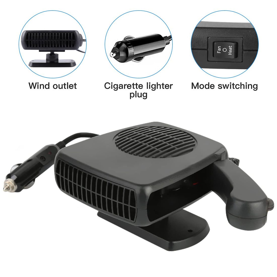 Car Heater, Portable Car Defroster Defogger Heater 2 in 1 Heating/Cooling Handheld Car Heater for Quick Heating Defrosting for Automobile Windscreen Winter