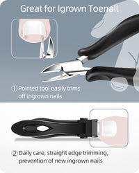 EBEWANLI Toenail Clippers for Thick Nails or Ingrown Toenails, 17mm Extra Large Opening Straight Nail Clipper & Ingrown Toenail Clippers, Heavy Duty Toenail Clippers for Seniors, Adult, Men, Women