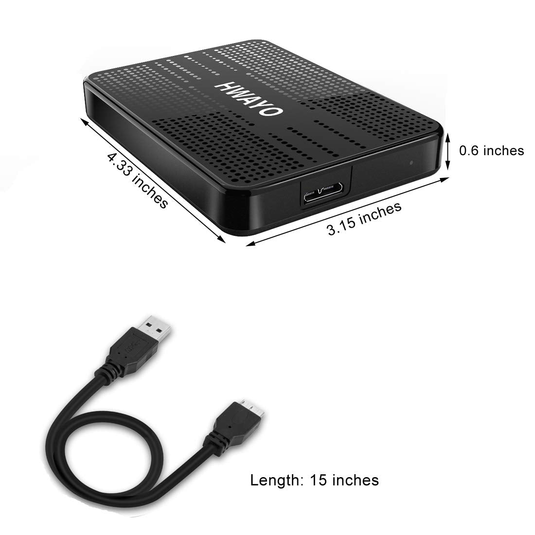 HWAYO 250GB Portable External Hard Drive Ultra Slim 2.5'' USB 3.0 HDD Storage for PC, Desktop, Laptop, MacBook, Chromebook, Xbox One