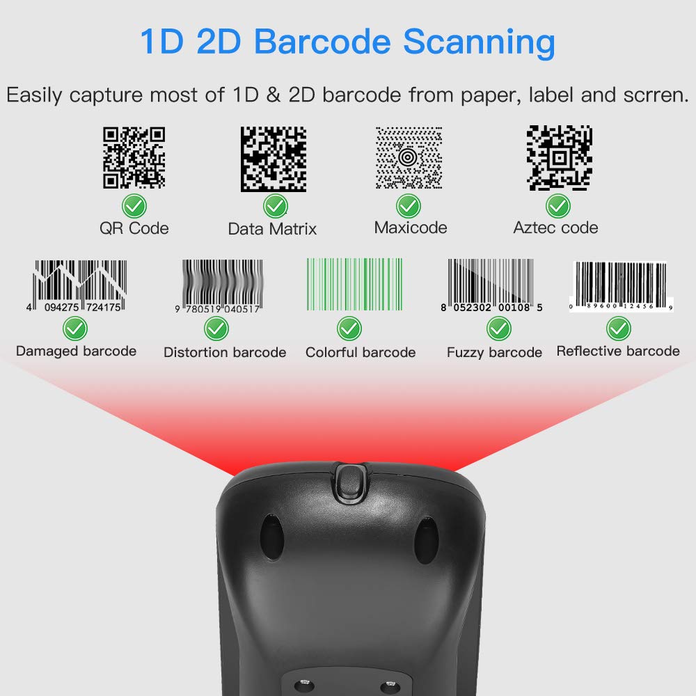 Eyoyo 2D Hands-Free Barcode Scanner, Omnidirectional USB Wired Desktop Barcode Reader 1D 2D PDF417 Data Matrix Bar Code Reader with Automatically Scanning for Retail Store Supermarket Mall Business