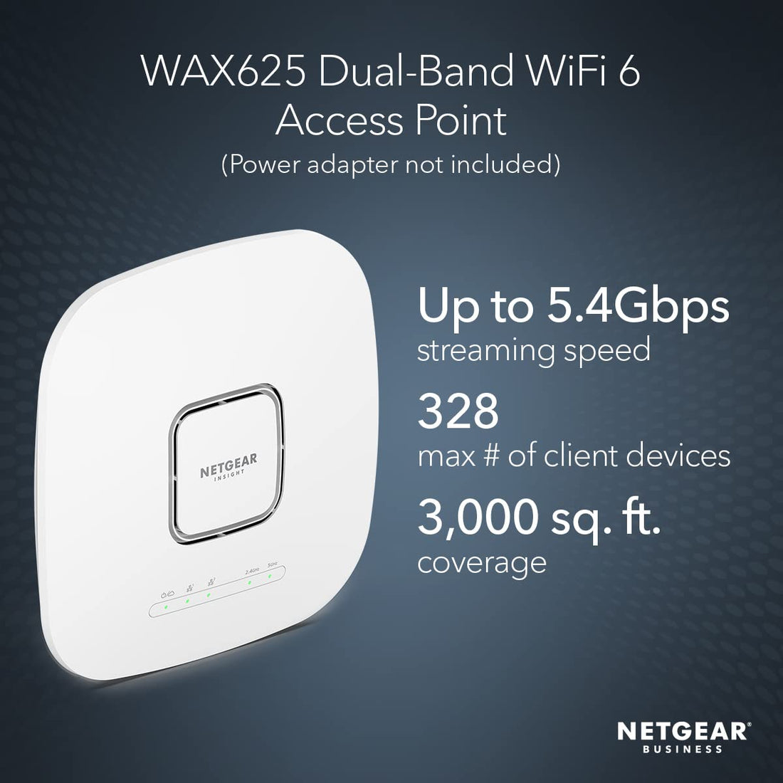 Netgear WAX625 Dual Band IEEE 802.11 a/b/g/n/ac/ax 5.40 Gbit/s Wireless Access Point
