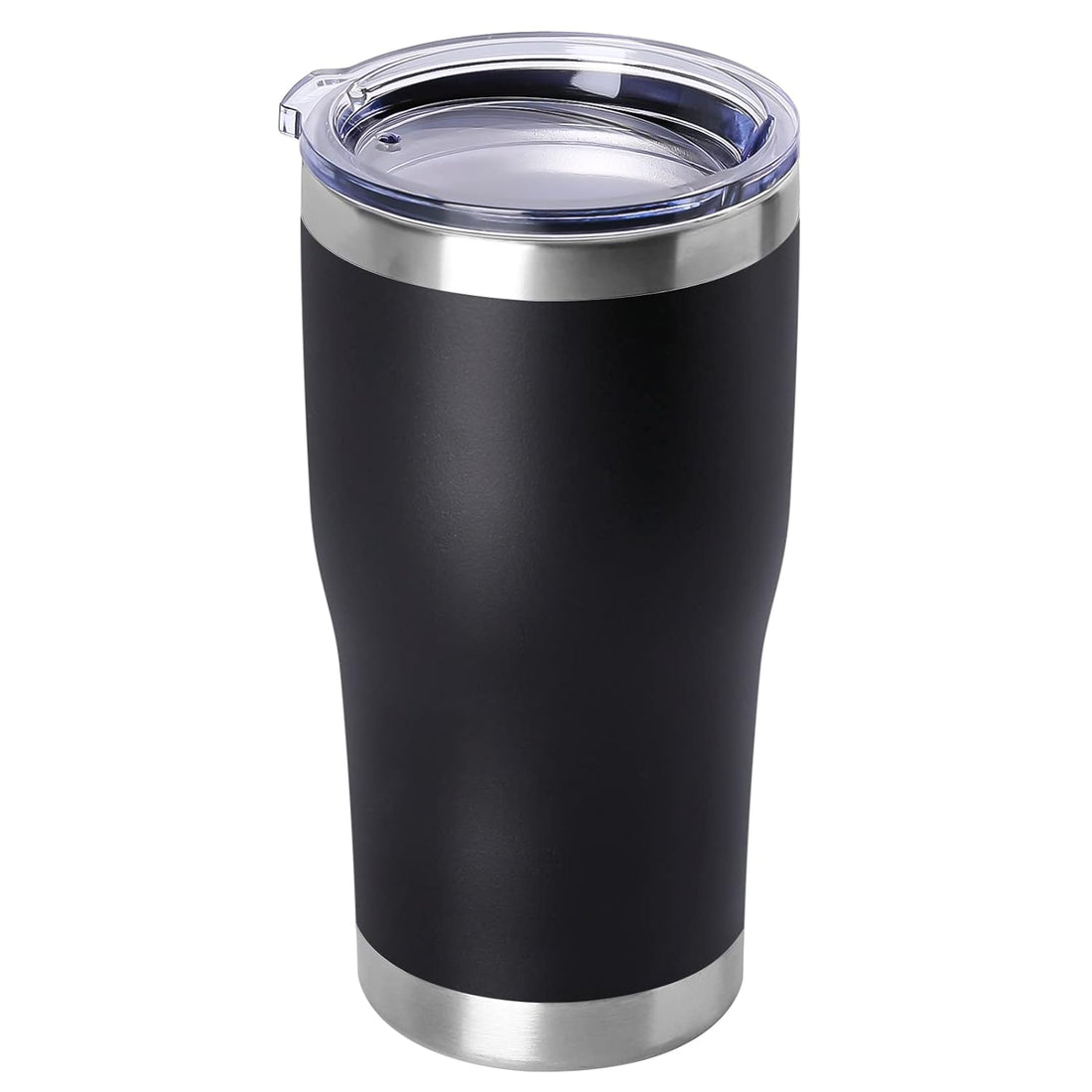 DOMICARE 20oz Tumbler with Lid Stainless Steel Tumblers Bulk, Double Wall Vacuum Insulated Coffee Travel Mug Powder Coated Tumbler, Black