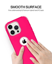 BENTOBEN for iPhone 15 Pro Max Case, Heavy Duty 2 in 1 Full Body Rugged Shockproof Protection Hybrid Hard PC Bumper Drop Protective Girls Women Men Covers for iPhone 15 Pro Max 6.7" 2023, Hot Pink