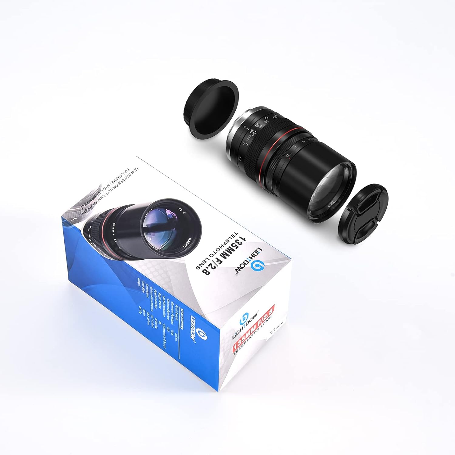 Lightdow 135mm f/2.8 FE UMC Full Frame Telephoto Lens for Nikon D850 D810 D800 D750 D700 D610 D300 D3100 D3200 D3300 D3400 D5100 D5200 D5300 D5500 D5600 etc
