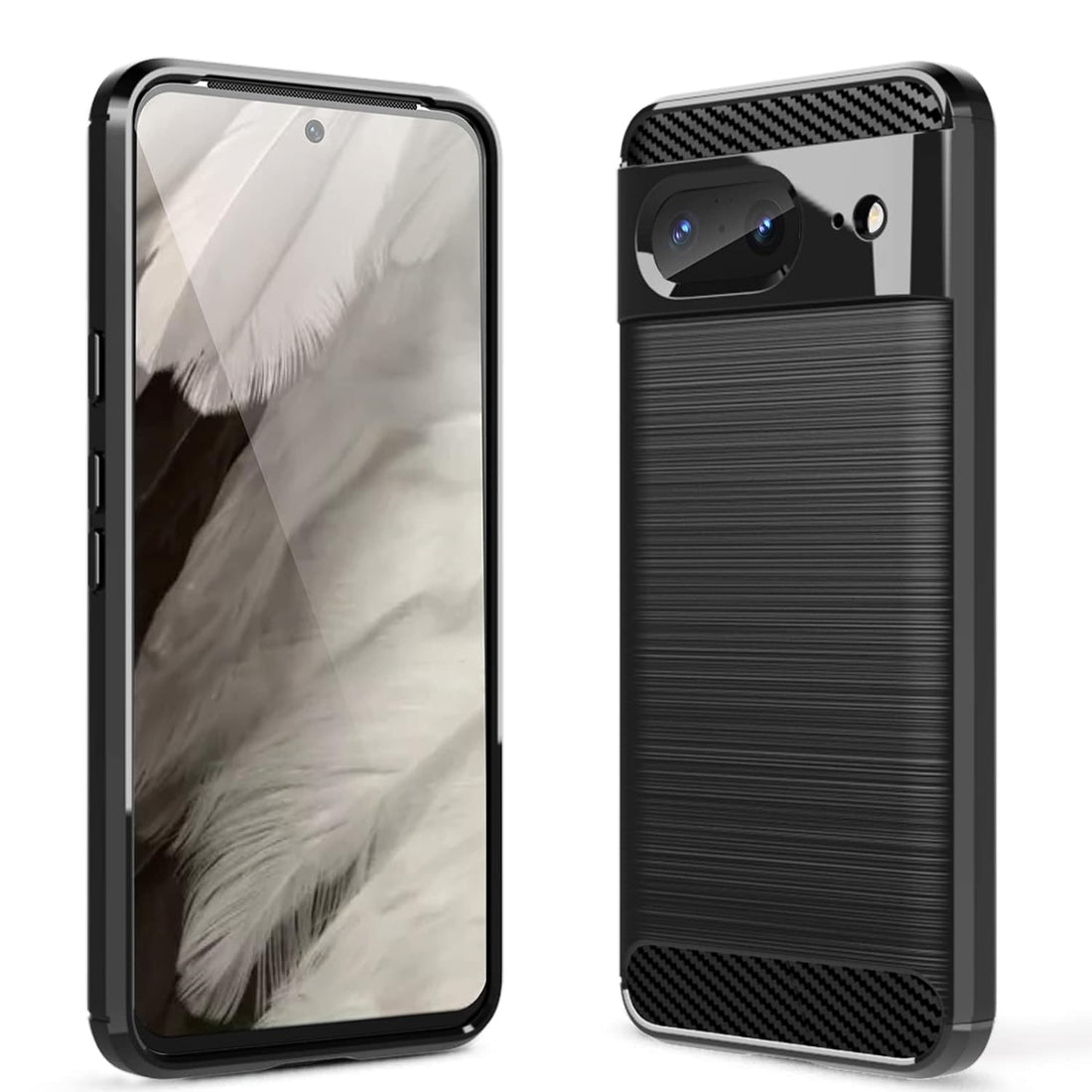 Sucnakp for Pixel 8 Case Google 8 Case TPU Shock Absorption Technology Raised Bezels Protective for Google Pixel 8（TPU Black）