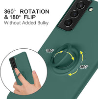 BENTOBEN Compatible with Samsung Galaxy S21 Plus Case, Slim Silicone Soft Rubber with 360° Ring Holder Kickstand Car Mount Supported Protective Cases for Samsung Galaxy S21+ Plus 6.7", Midnight Green