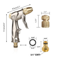 Heavy Metal Hose Nozzle, Garden Hose Nozzle, High Pressure Water Nozzle, Adjustable Watering Mode, Brass Nozzle With Quick Connector, For Pet Shower, Garden Plant Watering, Car Cleaning Nozzle (02)