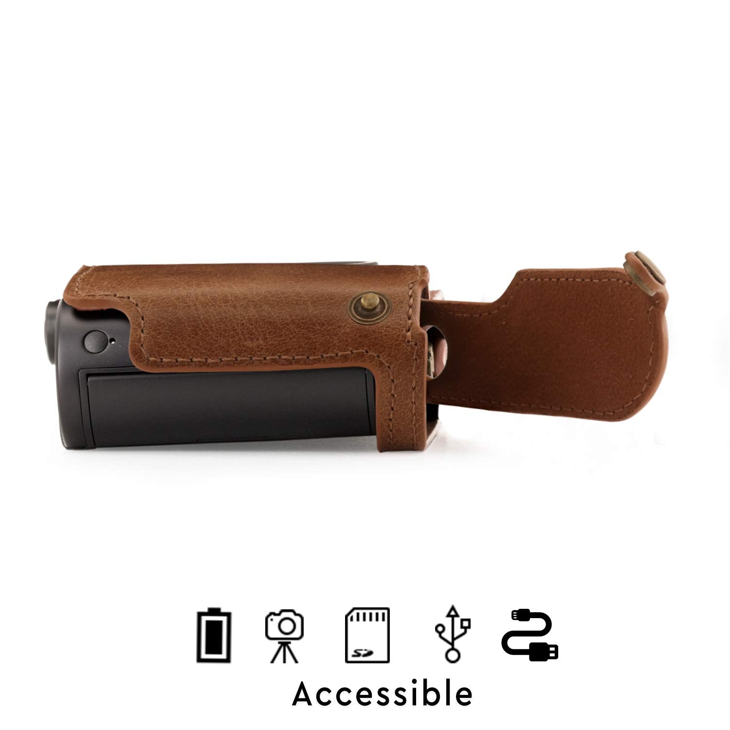 MegaGear Ever Ready Genuine Leather Camera Half Case Compatible with Leica TL2, TL