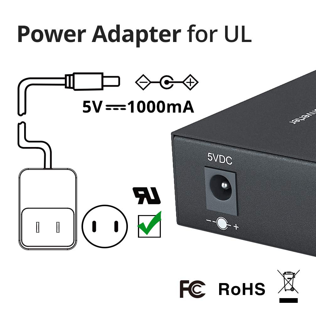 1.25G Media Converter(kit #3), SFP Slot, with a SFP Module, SMF, 1310-nm, 40-km