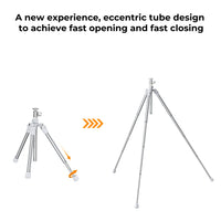 K&F Concept 67''/170cm Eccentric Tube Camera Tripod, Lightweight Super Portable Cellphone Tripod Selfie Stick with Remote, Desk Stand for Gopro,Vlog,Video Streaming etc E224A3+BH-18 Silver