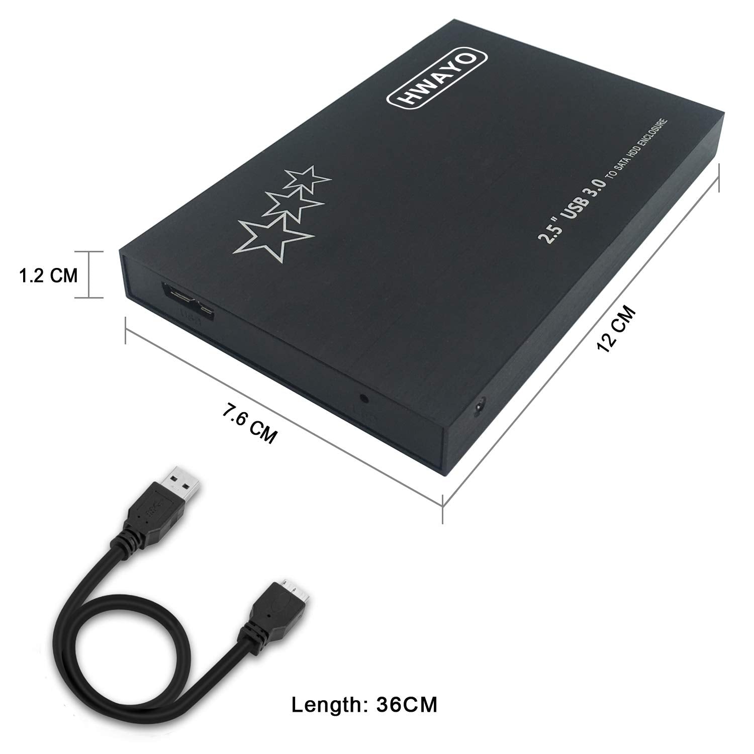 160GB External Hard Drive Portable - HWAYO 2.5'' Ultra Slim HDD Storage USB 3.0 for PC, Laptop, Mac, Chromebook (Black)