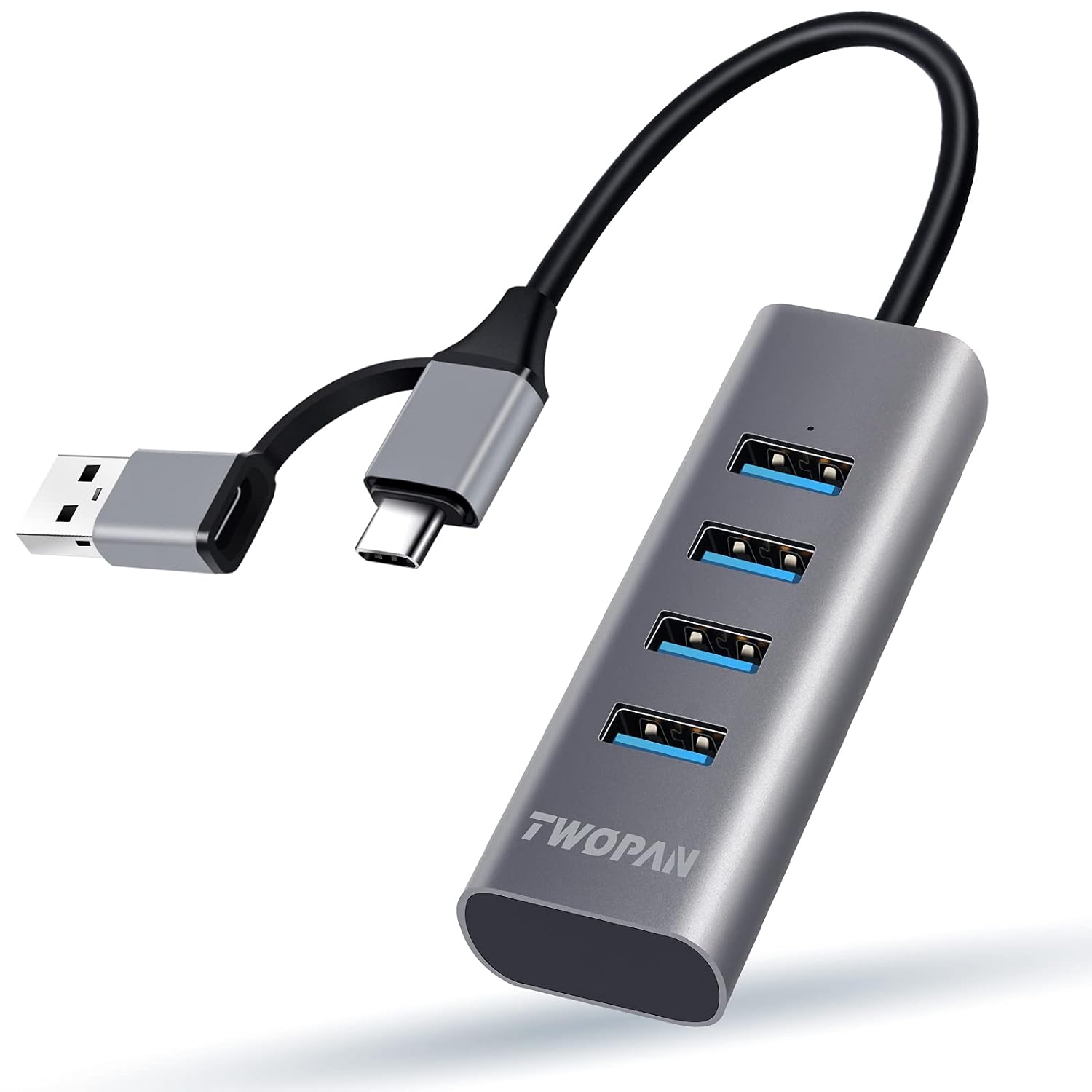 TWOPAN USB C to USB Port Hub, High-Speed 4-Port USB 3.0 Hub Adapter for MacBook Pro/Air, iMac, iPad, Pixelbook, Chromebook, Yoga, XPS