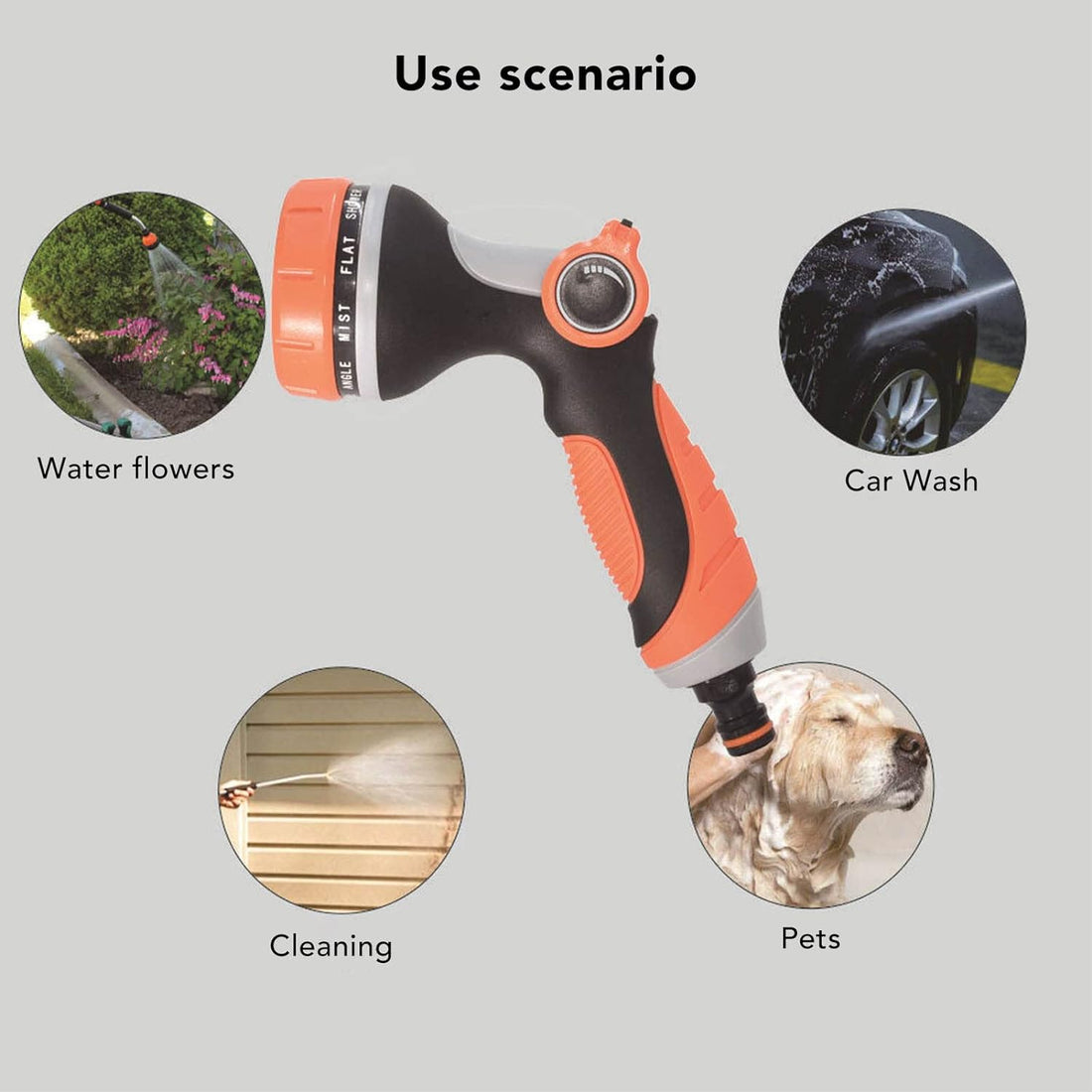 Garden Hose Nozzle Sprayer Heavy Duty Handheld Water Hose Nozzle High Pressure Garden Sprayer for Watering Plants Lawns