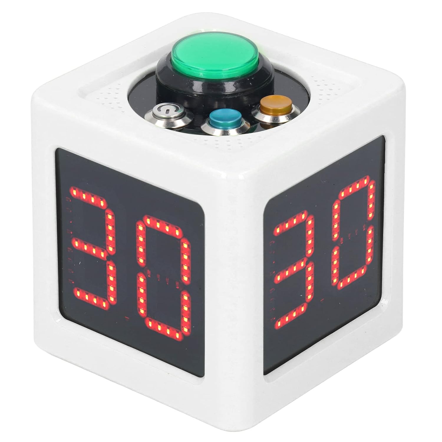 Countdown Stopwatch, Cube Timer 1.4in HD Display Adjustable Brightness with Alarm for Private Poker (White)